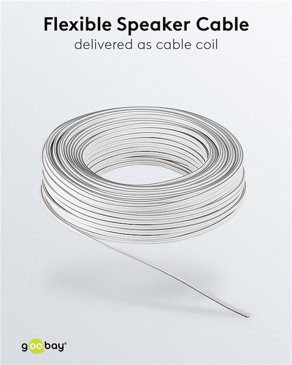 Actual product image Goobay Speaker cable white CCA (25 m, 2.50 mm²)