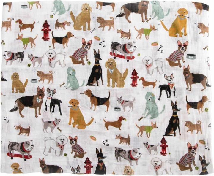 Actual product image little unicorn Cotton Muslin Swaddle 3 Pack - Woof (120 cm, 120 cm)