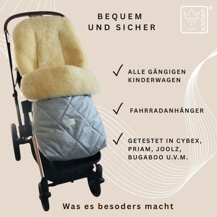 Actual product image Kaiser Baby Kaiser Lammfell Fusssack Coosy, light grey melange