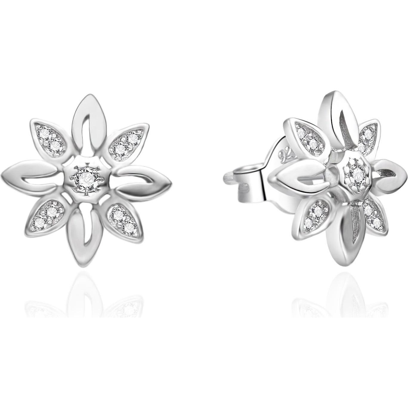 Agato, Orecchini, - Charming silver earrings Flowers AGT-E259PW, (Argento)