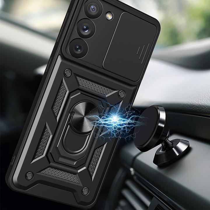 Produktbild Hurtel Hybrid Armor Camshield Hülle für Samsung Galaxy S23+ gepanzerte Hülle mit Kameraabdeckung rot (Samsung Galaxy S23+)