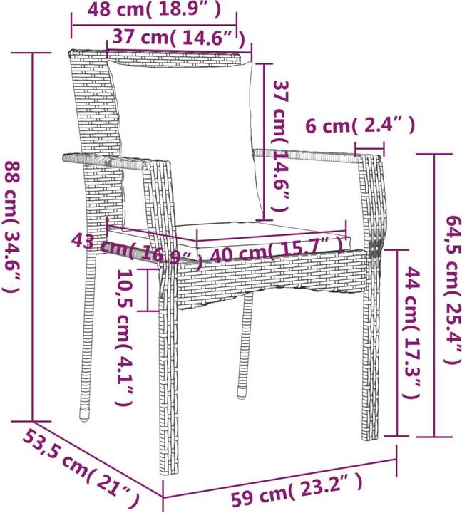 Produktbild vidaXL Garten Essgruppe (150 x 90 x 75 cm)