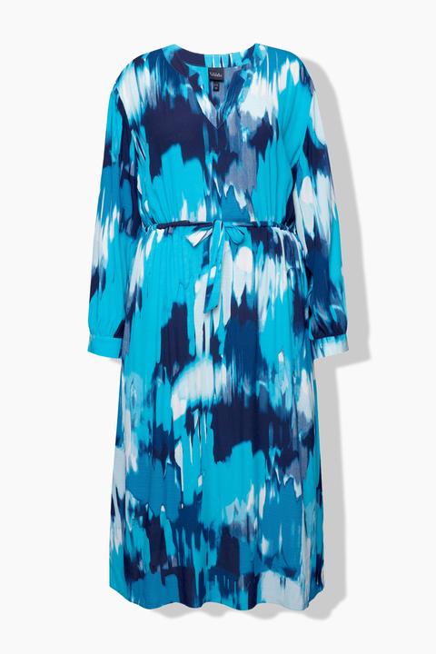 Produktbild Ulla Popken Maxikleid, Krepp, Oversized, Tunika-Ausschnitt, Langarm (46, 48)