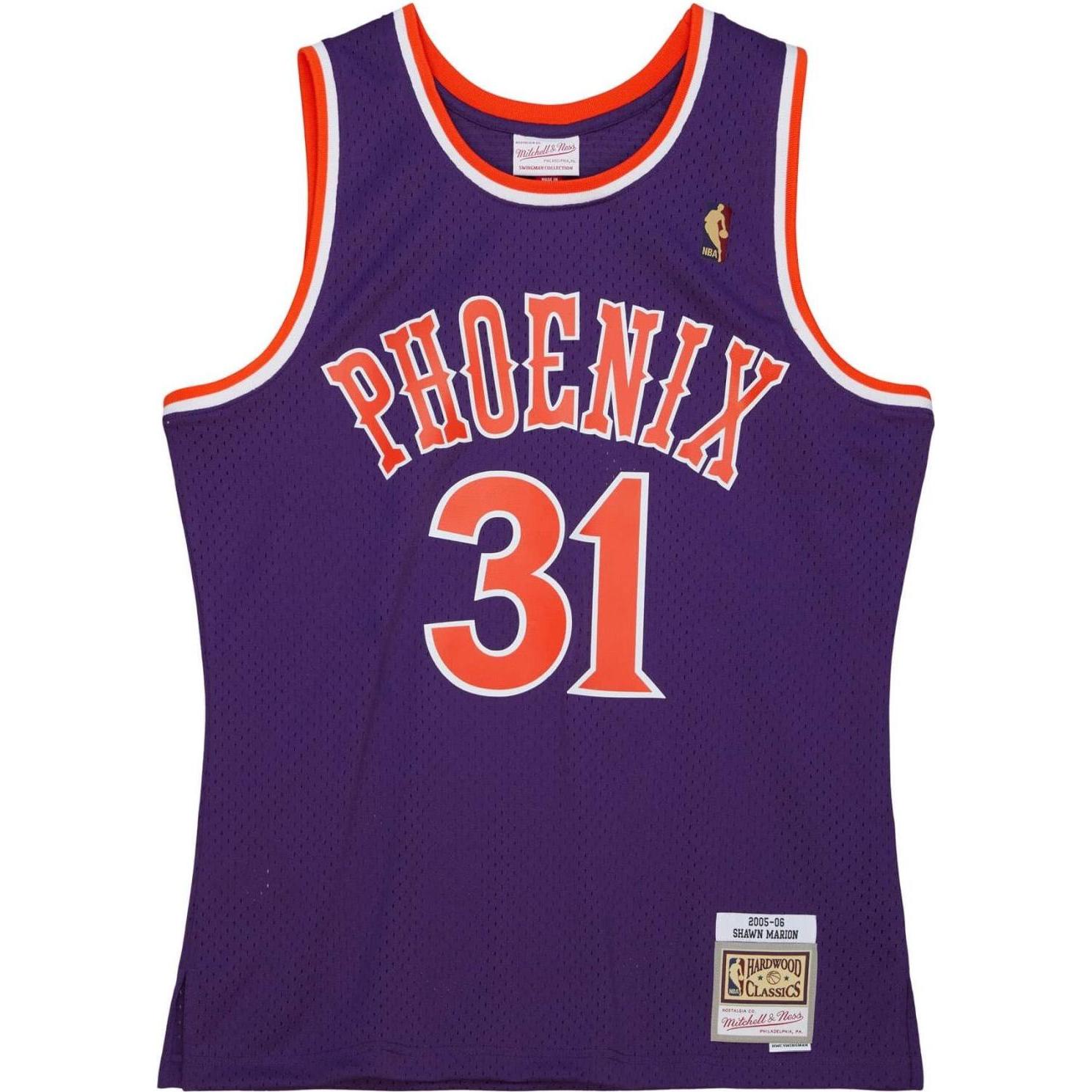 Mitchell & Ness, Herren, Sportshirt, Swingman Mesh Jersey Phoenix Suns 2005 Shawn Marion - M (M), Violett, M