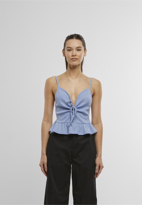 Produktbild Urban Classics Ladies Waffle Pique Ruffle Top - 137877 (XL)