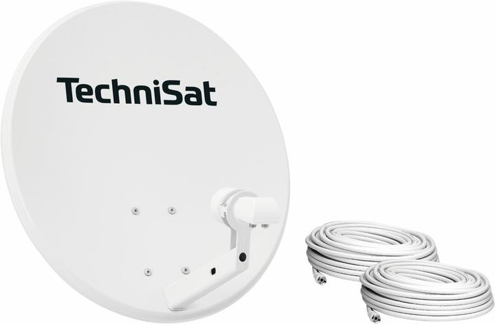 Produktbild TechniSat TECHNITENNE 60, lichtgrau inkl. Halter, Twin LNB, 2x10m Kabel (Parabolantenne, DVB-S / -S2)