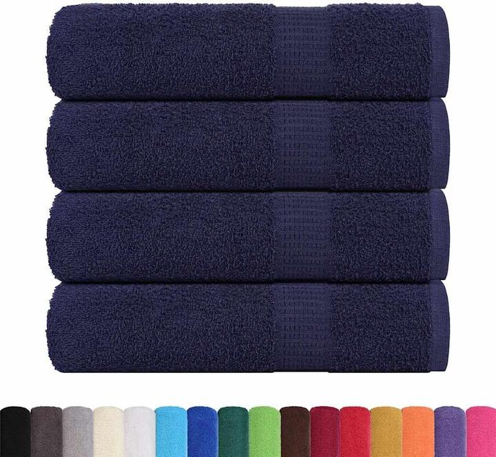 Image du produit vidaXL Draps de douche 4 pcs. Bleu marine 70x140 cm 360 g/m² 100% coton (70 x 140 cm)
