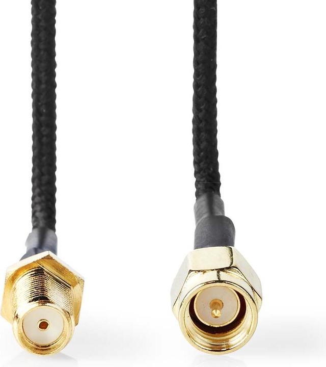 Actual product image Nedis Antenna cable | SMA socket | SMA plug | Gold-plated | 50 Ohm | Individually shielded | 0.50 m | R (50 dB, Antenna cable)