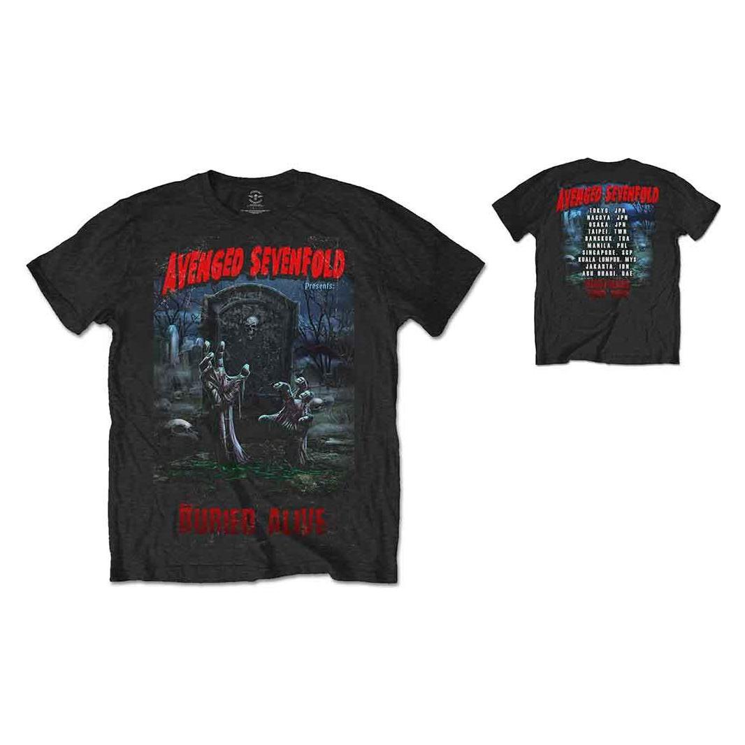 Avenged Sevenfold, Herren, Shirts, Buried Alive Tour 2012, Schwarz, (M)