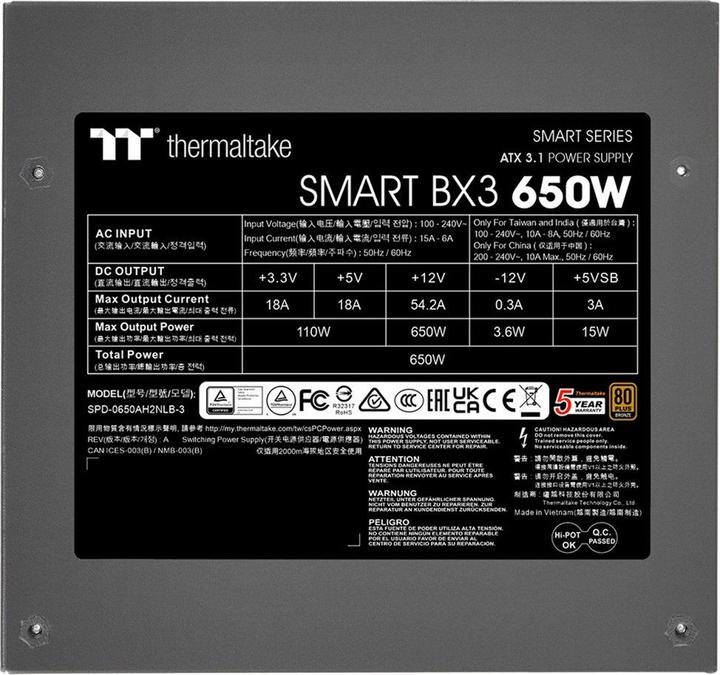 Produktbild Thermaltake Tt Smart BX3 650W (null Watt) (650 W)