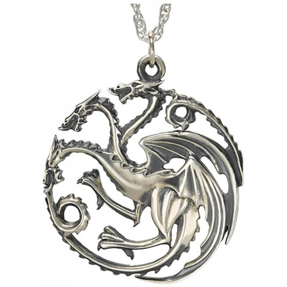 Noble Collection, Halsschmuck, Game of Thrones Pendant & Necklace Targaryen Sigil (Sterling Silver) Nob0064
