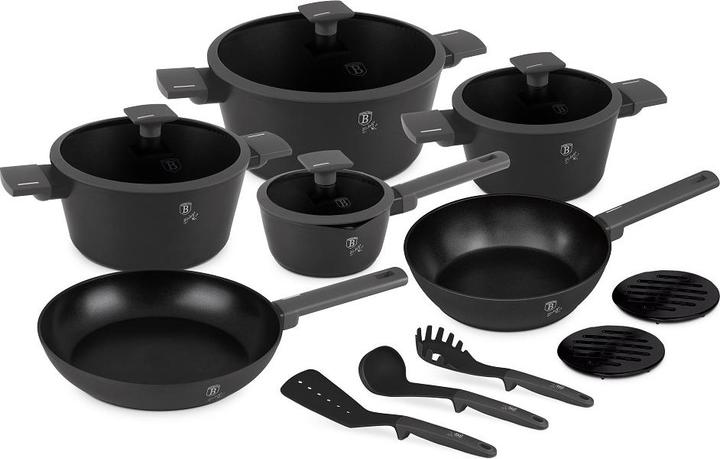 Image du produit BerlingerHaus 15-teiliges Kochgeschirr-Set (28 cm, Ensemble de casseroles et de poêles de cuisson, Aluminium)
