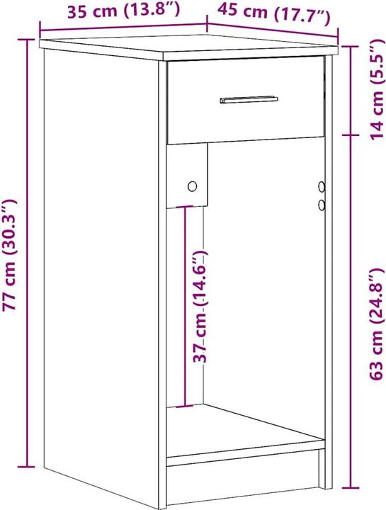 Image du produit vidaXL Computerschrank (35 x 45 x 77 cm)