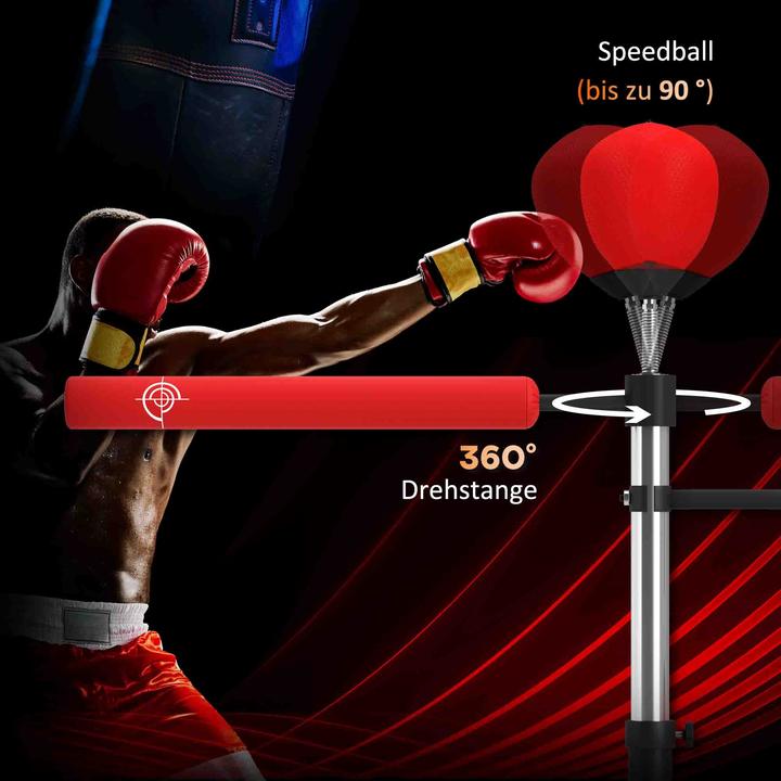 Immagine prodotto Homcom Standboxsack Kunstleder, Stahl Rot (88 cm)