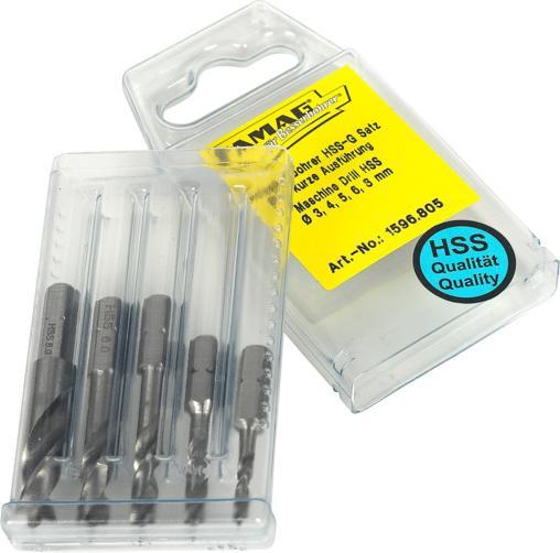 Actual product image Famag Wood twist drill sets 5pcs (3 mm, 4 mm, 5 mm, 6 mm, 8 mm)