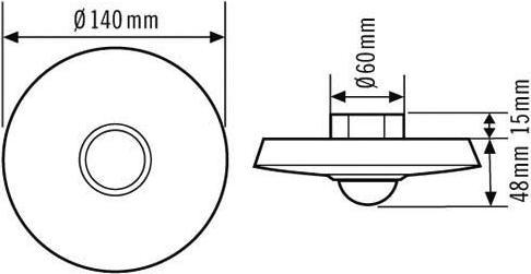 Actual product image Esylux Ceiling-mounted presence detector UP 360 degrees PD Slave (8 m)
