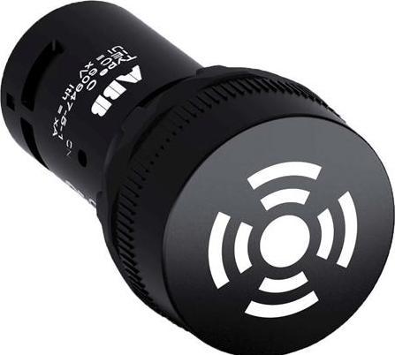 Produktbild ABB Summer schwarz, kompakt, 230V AC, pulsierender Ton, Ø 22mm