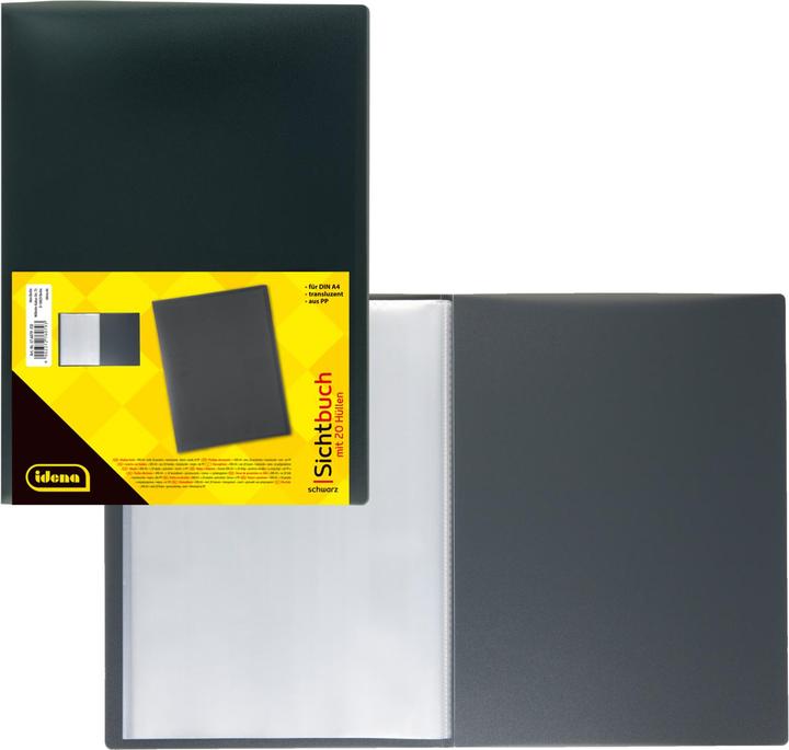Actual product image Idena View book f. A4, PP 20 pockets, transl.black (A4, 1x)