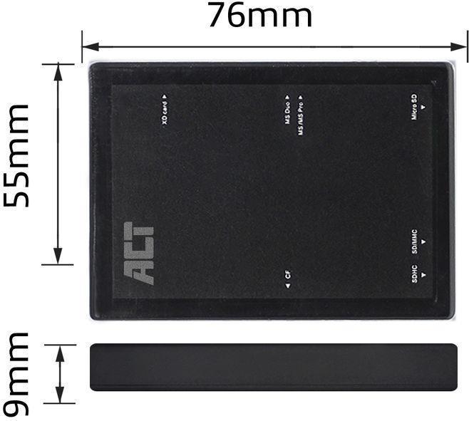 Produktbild USB 3.2 card reader, SD/micro SD/SDHC, black (USB)