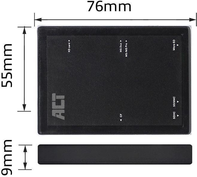 Produktbild USB 3.2 card reader, SD/micro SD/SDHC, black (USB)