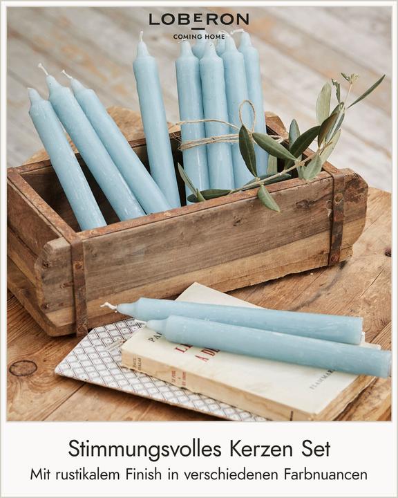 Immagine prodotto Loberon Set di 12 candele Bauceau blu (12 pz.)