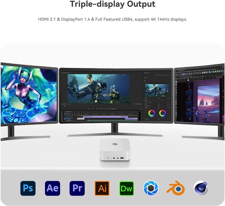 Produktbild Beelink Mini PC mit AMD Ryzen 7 8845HS (2000 GB, 64 GB, AMD Ryzen 7 8845HS)