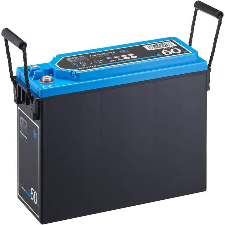 Image du produit Ective Batterie AGM 60Ah 12V Deep Cycle Slim Front Terminal Batterie d'alimentation (12 V, 60 Ah)