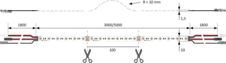 Actual product image Halemeier VersaInside RGBW L=3m PnP 24VDC 19,2W/m (RGBW, 300 cm, Indoor)