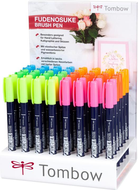 Actual product image Tombow Calligraphy set WS-BH WSBH48P2A Fudenosuke, neon 48 pieces (Multicolor, 48 x)