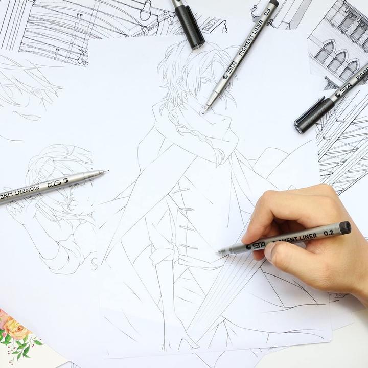 Produktbild I Am Creative Fineliner & Brush Pen (Grau/Schwarz, 9 x)