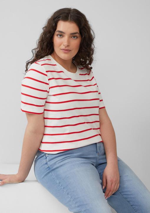 Produktbild S.Oliver T-Shirt Verkürztes Baumwoll-T-Shirt mit Streifen (48)