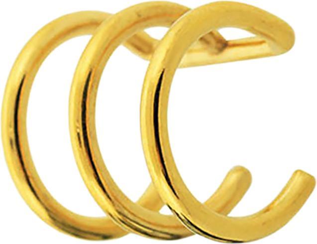 Star Piercing Fake Ear Cuff vergoldet mit 3 Ringen (ohne Messing, Chirurgenstahl 316L)