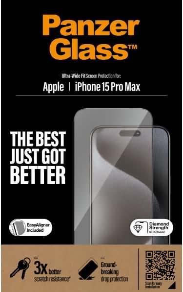 Actual product image PanzerGlass Screen Protector (1 pcs., Apple iPhone 15 Pro Max)