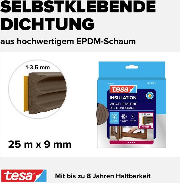 Actual product image tesa E-profile rubber seal (0.30 kg, Brown, Brown)
