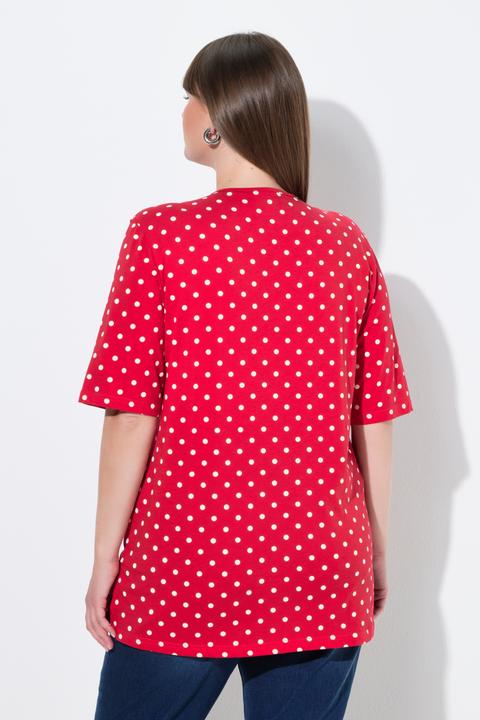 Actual product image Ulla Popken Polka Dot V-Neck Tee (58)