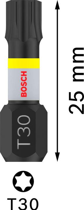 Produktbild Bosch Professional Zubehör PRO Torx Impact Bit, T30, 25 mm, 2-tlg. (T30)