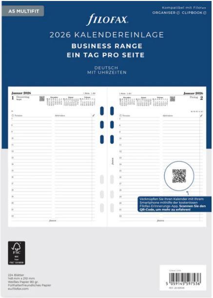 Image du produit Filofax A5 INH.1T/SEITE DEUTSCH (148 x 210 mm, Allemand)
