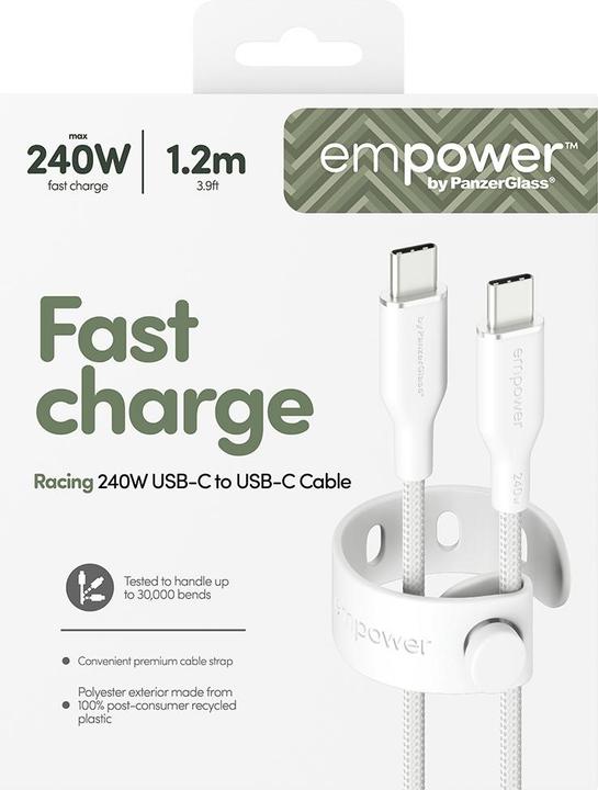 Produktbild PanzerGlass Racing USB-C to USB-C (1.20 m, USB 2.0, 240 W)