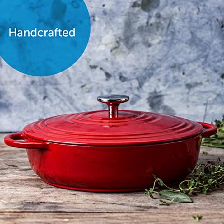 Produktbild BK Bourgogne - lage stoofpan 28 cm Chili Red 28 cm low, 4 liter (28 cm, Kochtopf, Gusseisen)