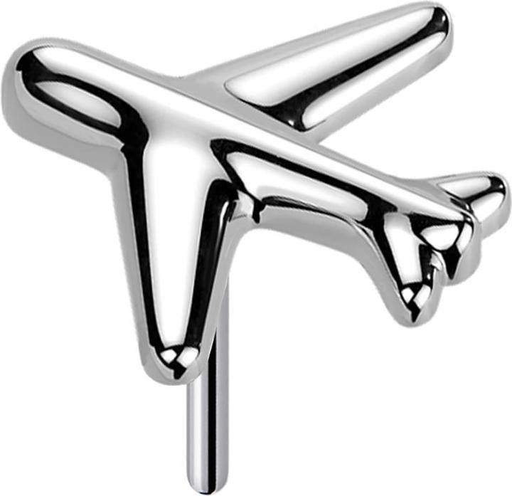 Produktbild Star Piercing Threadless Flugzeug silber (ohne Messing, Titan)