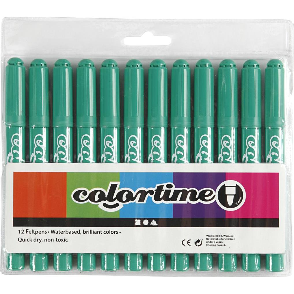 Thumbnail - Creativ Company, Marker, Helder groene Jumbo Stiften, 12st. (Grün transparent, 5 mm, 12 x)