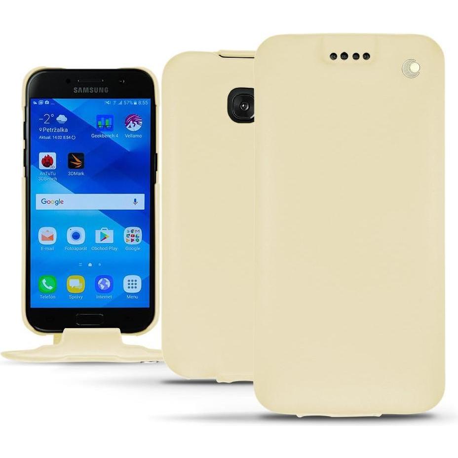 Noreve Lederschutzhülle vertikal (Samsung Galaxy A3 (2017)), Smartphone Hülle, Beige