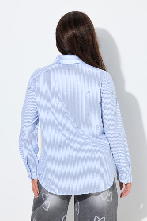 Immagine prodotto Ulla Popken Camicia dal taglio svasato con cuori, collo da camicia e maniche lunghe (62)