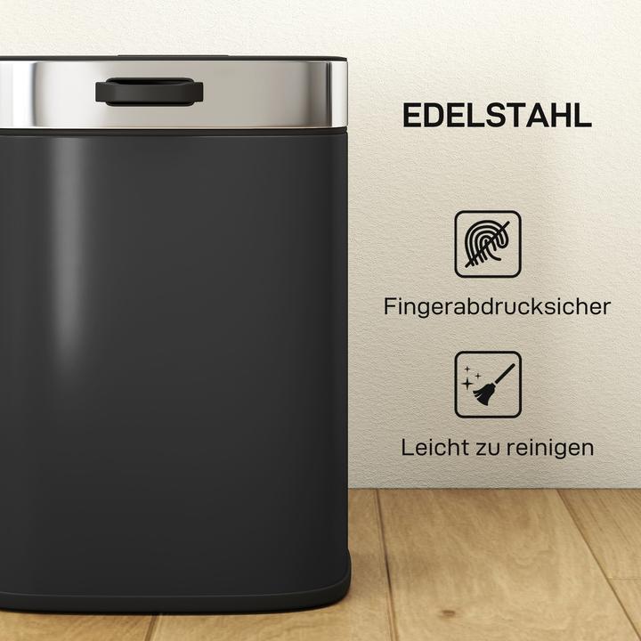 Produktbild Homcom Mülleimer Edelstahl, Kunststoff Schwarz (5 l)