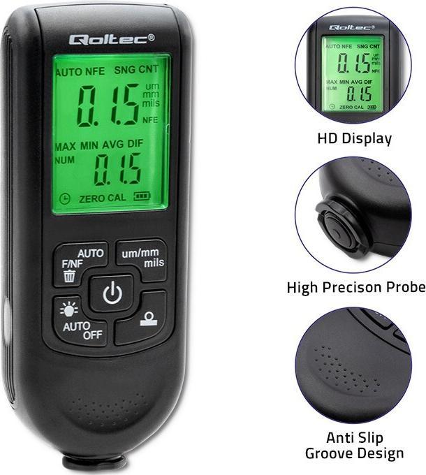 Actual product image Qoltec Miernik grubości powłok z wyświetlaczem LCD
