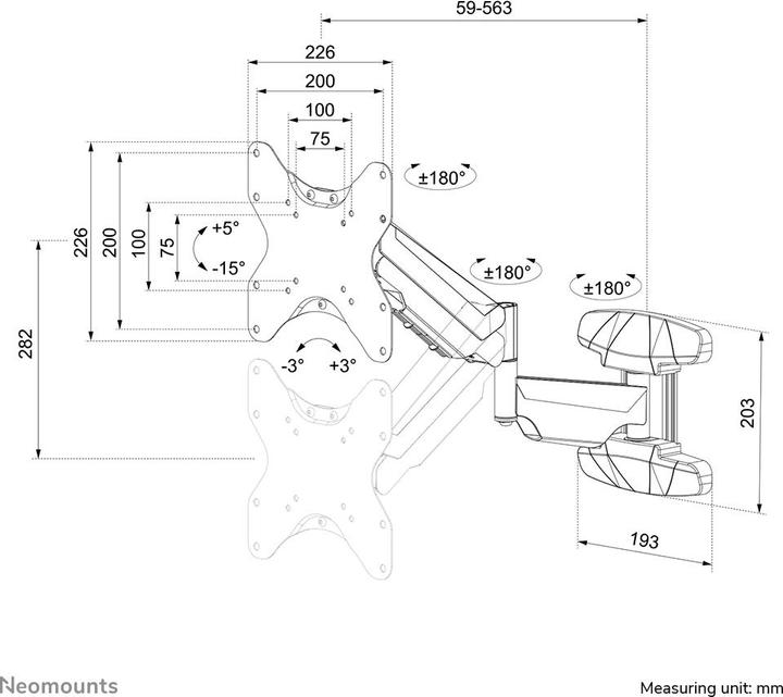 Produktbild Neomounts WAH 1TFT 3Gelenk Max.30 (Wand, 42")
