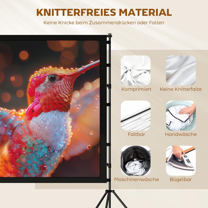 Actual product image Homcom Projektor-Leinwand Polyester, Aluminium Schwarz (120", 16:9)