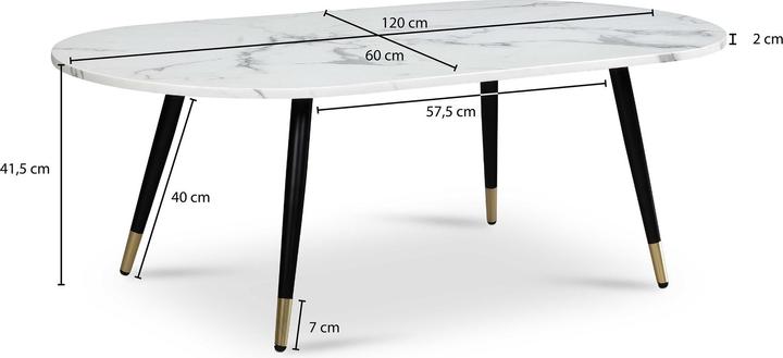 Actual product image FineBuy Sofa table (120 x 60 x 42 cm)