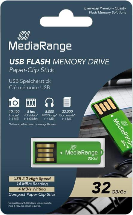 Produktbild MediaRange Nano USB-Flash-Laufwerk (32 GB, USB-A)