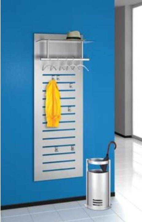 Actual product image Kerkmann Wall coat rack tec-art 32606614 silver metal 6 hooks 60.0 x 170.0 cm